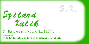 szilard kulik business card